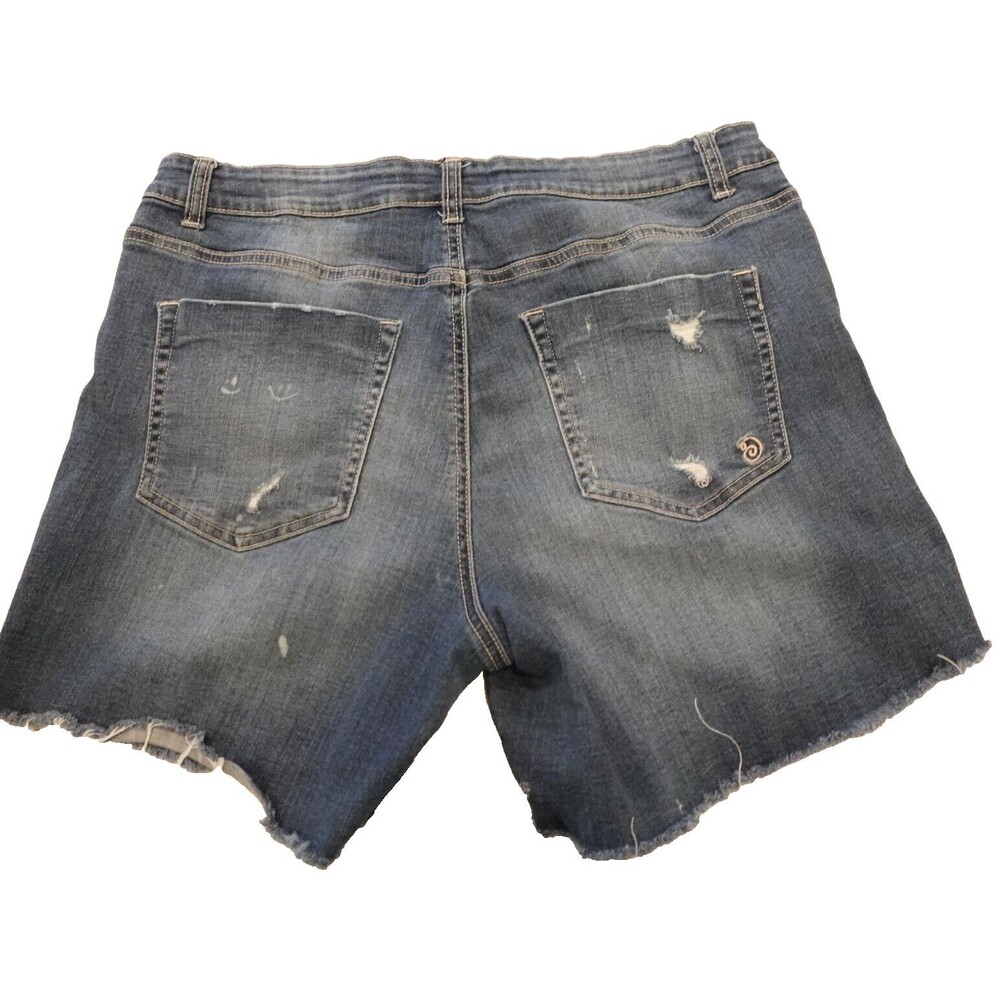 Indego Rein Jean Shorts Juniors Size 17 Distressed Holes Cut Off Peasant Grunge - Picture 2 of 13